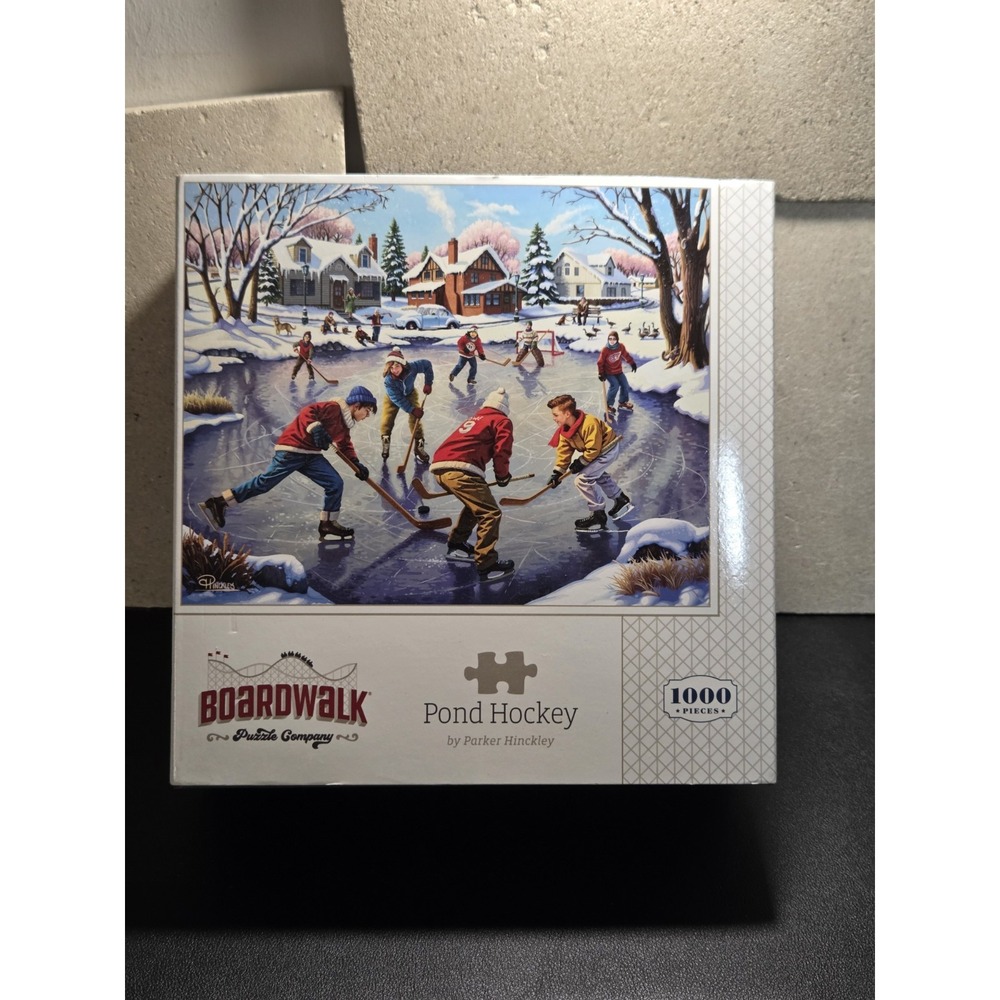 Pond Hockey By Parker Hinckley 1000 Piece Jigsaw Puzzle Boardwalk Puzzle SEALED